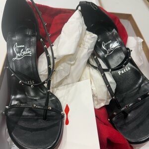 Christian Louboutin Black Studded Heels RIOJANA SPIKES